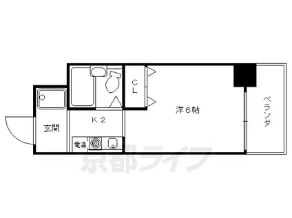 GLOIRE烏丸五条(1K/10階)の間取り写真