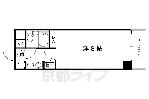 東海道本線 西大路駅 徒歩13分 10階建 築34年(1K/3階)の間取り写真