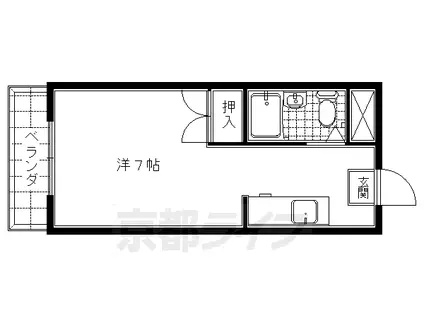 東海道本線 京都駅 徒歩9分 3階建 築41年(1K/2階)の間取り写真