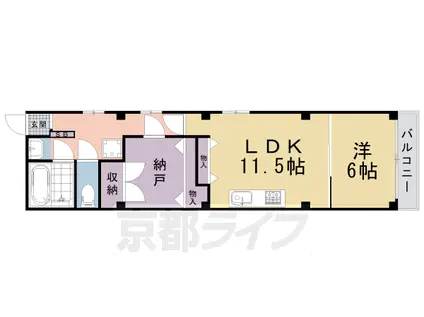 阪急電鉄京都線 烏丸駅 徒歩5分 4階建 築35年(1SLDK/4階)の間取り写真