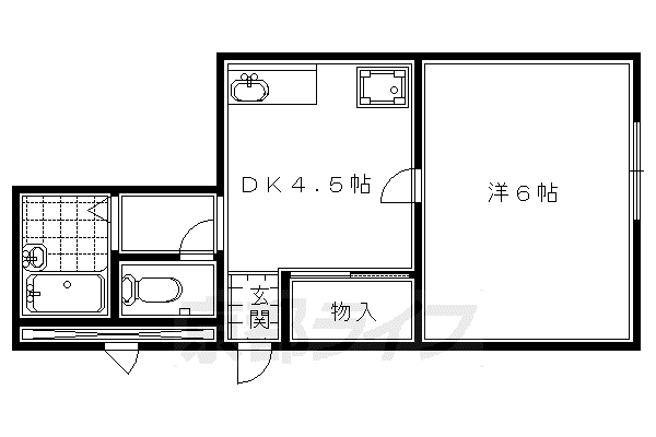 京都市東西線 東山駅(京都) 徒歩5分 5階建 築49年(1DK/2階)の間取り写真