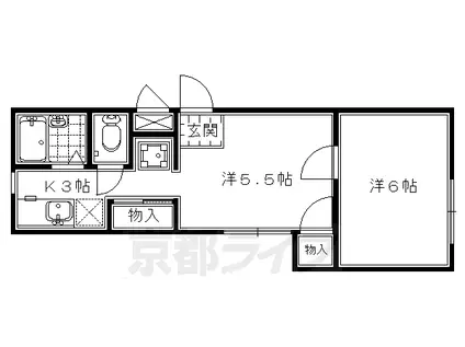 京都市東西線 東山駅(京都) 徒歩5分 5階建 築48年(2K/4階)の間取り写真