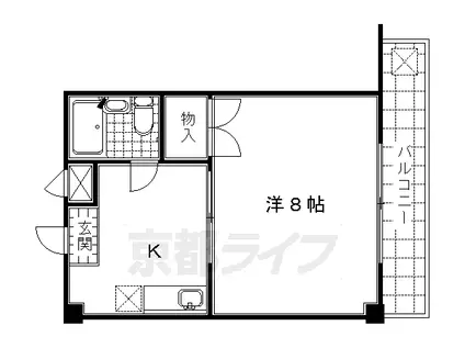 京阪電気鉄道京阪線 祇園四条駅 徒歩10分 4階建 築40年(1K/4階)の間取り写真