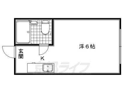 京阪電気鉄道京阪線 清水五条駅 徒歩5分 2階建 築43年(1K/1階)の間取り写真