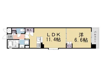 ベラジオ四条烏丸3(1LDK/10階)の間取り写真