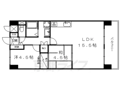 栄華ブリッジハウス2(2LDK/1階)の間取り写真