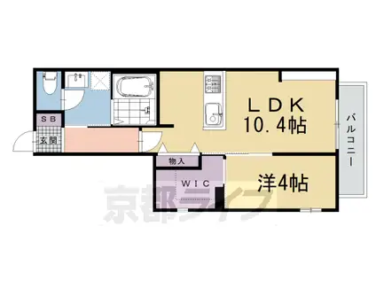 メゾン綾小路(1LDK/2階)の間取り写真