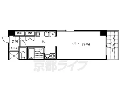 東海道本線 京都駅 徒歩1分 7階建 築20年(1K/7階)の間取り写真