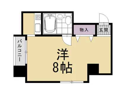 阪急電鉄京都線 大宮駅(京都) 徒歩10分 4階建 築34年(1K/2階)の間取り写真