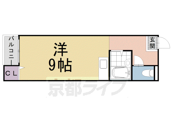 京都市烏丸線 五条駅(京都市営) 徒歩7分 4階建 築32年(ワンルーム/3階)の間取り写真