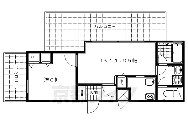 レジディア京都駅前(1LDK/5階)の間取り写真