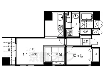東海道本線 西大路駅 徒歩13分 10階建 築21年(1LDK/5階)の間取り写真