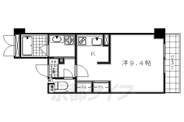 京阪電気鉄道京阪線 清水五条駅 徒歩10分 7階建 築20年(1K/3階)の間取り写真