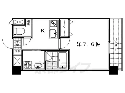 京阪電気鉄道京阪線 清水五条駅 徒歩10分 7階建 築20年(1K/2階)の間取り写真