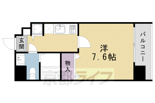 東海道本線 西大路駅 徒歩1分 10階建 築21年(1K/4階)の間取り写真