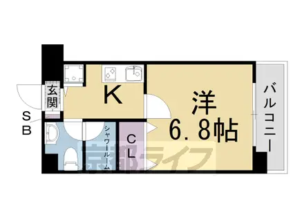 東海道本線 西大路駅 徒歩1分 10階建 築21年(1K/2階)の間取り写真