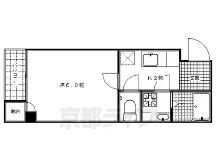 東海道本線 京都駅 徒歩10分 5階建 築21年(1K/2階)の間取り写真