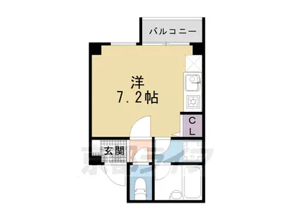 ウエスト9西大路(ワンルーム/1階)の間取り写真