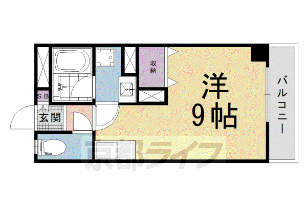 東海道本線 西大路駅 徒歩19分 4階建 築33年(1K/2階)の間取り写真