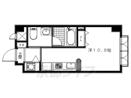 京阪電気鉄道京阪線 七条駅 徒歩5分 5階建 築20年(1K/2階)の間取り写真