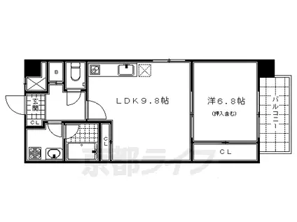 サルタル大和大路(1LDK/5階)の間取り写真