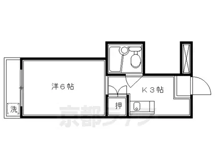京阪電気鉄道京阪線 清水五条駅 徒歩9分 3階建 築40年(1K/3階)の間取り写真