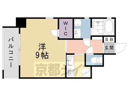 東海道本線 西大路駅 徒歩9分 10階建 築20年(1K/3階)の間取り写真