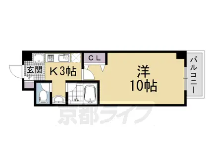 山陰本線 丹波口駅 徒歩3分 11階建 築19年(1K/5階)の間取り写真
