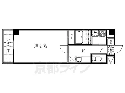 京阪電気鉄道京阪線 東福寺駅 徒歩10分 2階建 築20年(1K/1階)の間取り写真