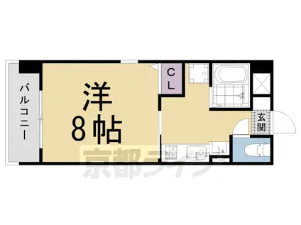 東海道本線 西大路駅 徒歩10分 6階建 築20年(1K/3階)の間取り写真