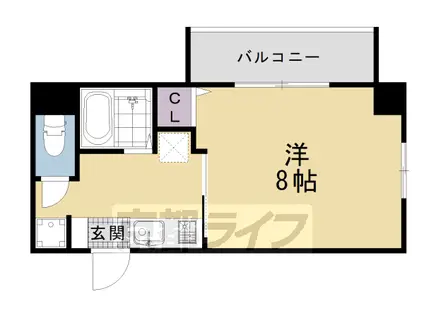 東海道本線 西大路駅 徒歩10分 6階建 築20年(1K/4階)の間取り写真