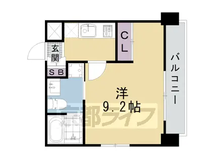 東海道本線 京都駅 徒歩10分 5階建 築20年(1K/3階)の間取り写真