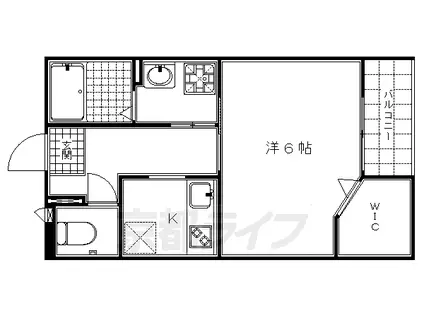 京阪電気鉄道京阪線 清水五条駅 徒歩10分 2階建 築19年(1K/2階)の間取り写真