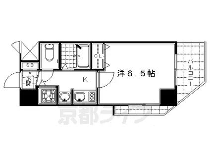 東海道本線 京都駅 徒歩5分 8階建 築20年(1K/2階)の間取り写真