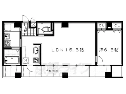 京都市烏丸線 五条駅(京都市営) 徒歩5分 4階建 築19年(1LDK/2階)の間取り写真