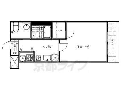 東海道本線 京都駅 徒歩10分 5階建 築19年(1K/5階)の間取り写真