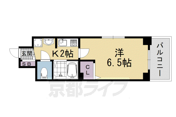 京都市烏丸線 五条駅(京都市営) 徒歩7分 11階建 築19年(1K/7階)の間取り写真
