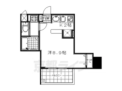 京都市烏丸線 五条駅(京都市営) 徒歩7分 11階建 築18年(1K/6階)の間取り写真
