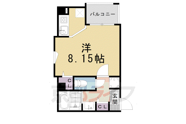東海道本線 西大路駅 徒歩3分 8階建 築19年(1K/6階)の間取り写真
