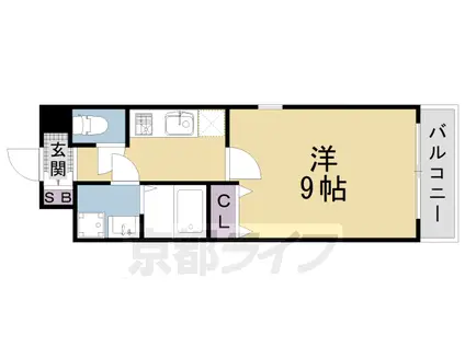 山陰本線 丹波口駅 徒歩10分 9階建 築18年(1K/7階)の間取り写真