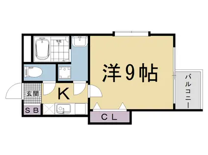 京都市烏丸線 五条駅(京都市営) 徒歩5分 4階建 築18年(1K/3階)の間取り写真