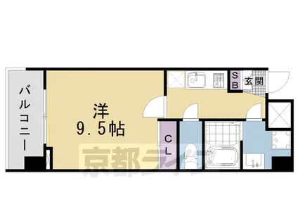 東海道本線 西大路駅 徒歩2分 11階建 築19年(1K/7階)の間取り写真