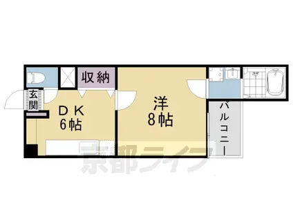 京阪電気鉄道京阪線 祇園四条駅 徒歩9分 4階建 築52年(1DK/1階)の間取り写真