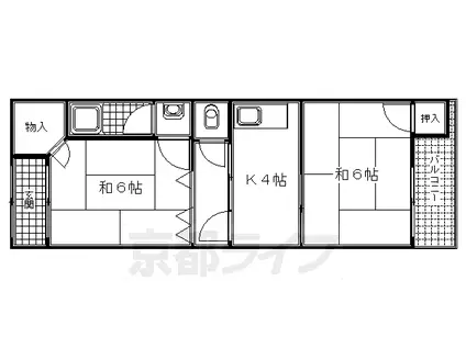 ハイツ スガ Ⅱ(2DK/1階)の間取り写真