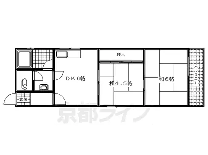 ハイツ スガ Ⅱ(2DK/3階)の間取り写真