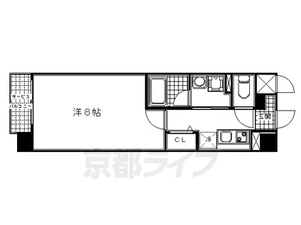 東海道本線 京都駅 徒歩4分 6階建 築17年(1K/2階)の間取り写真