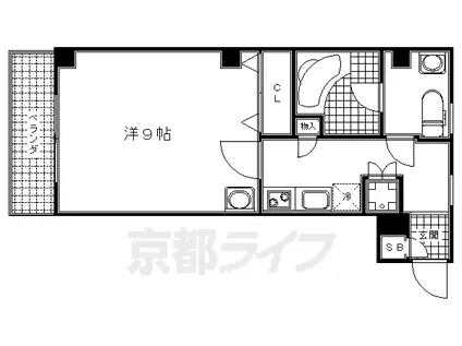 京阪電気鉄道京阪線 清水五条駅 徒歩9分 3階建 築17年(1K/1階)の間取り写真