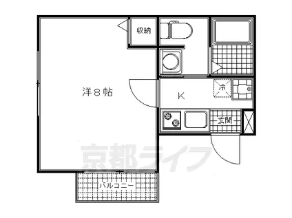 京阪電気鉄道京阪線 七条駅 徒歩3分 4階建 築17年(1K/3階)の間取り写真