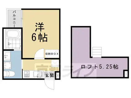 東海道本線 西大路駅 徒歩9分 2階建 築17年(1K/2階)の間取り写真