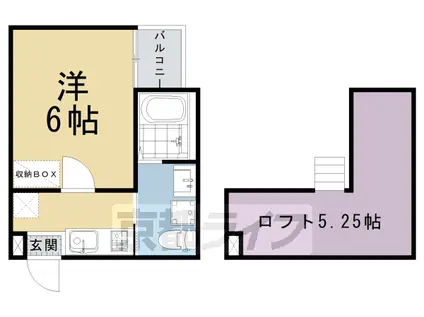 ウエスト9 MIRROR(1K/2階)の間取り写真